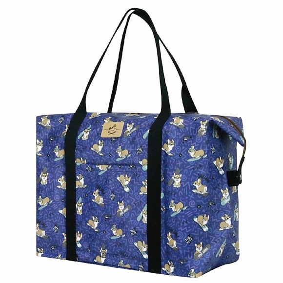 Uma Hana Handbags - Waterproof Corgi Extra Large Travel Tote Luggage Weekender Duffel Trolley Sleeve
